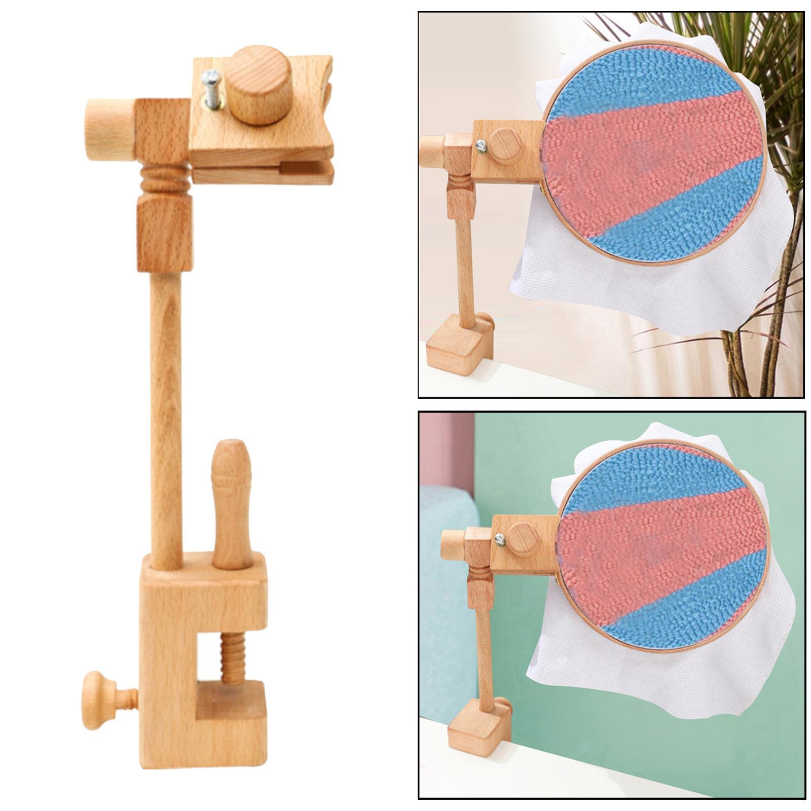 Wooden Frame Cross Stitch Embroidery Hoop Holder  Needlework Sewing Tool