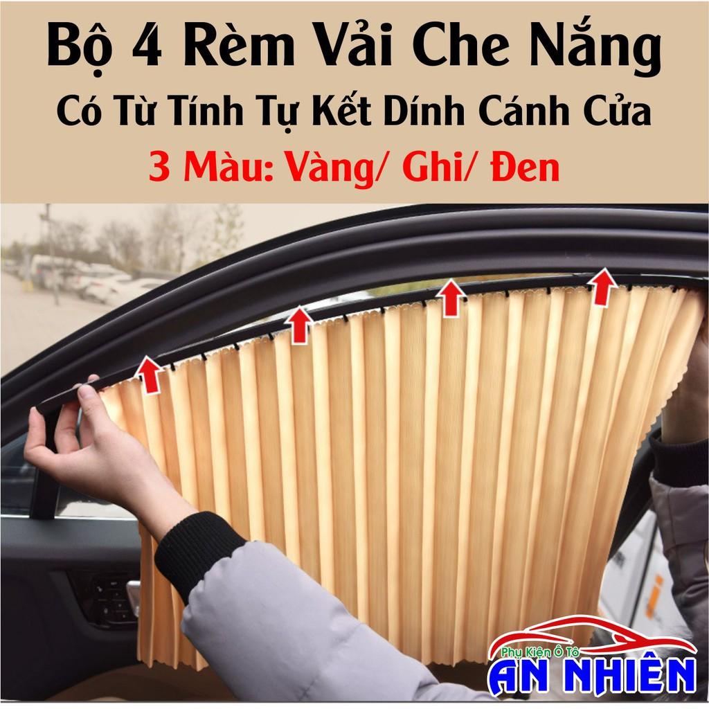 Bộ 4 Rèm Vải Che Nắng Cánh Cửa Ô Tô - Rèm Chắn Nắng Có Từ Tính Tự Dính Vào Cánh Cửa