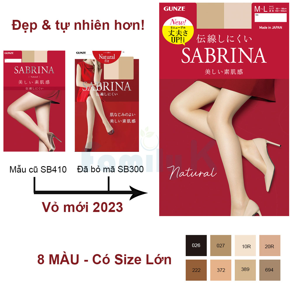 [VỎ ĐỎ MÃ MỚI] Vớ Quần tất Nhật SABRINA Natural da trần tự nhiên mặc hàng ngày chống nắng co giãn thoải mái có size lớn