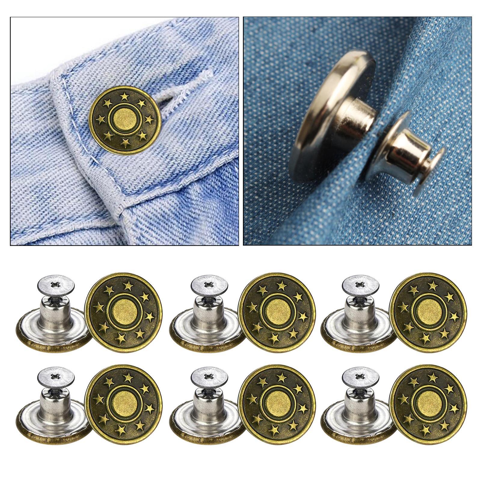 2x12x 17mm Jeans Buttons Repair Studs for Jean Pant Replace Copper Little Star