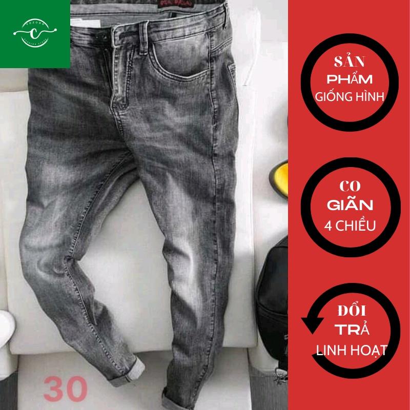 Quần jean nam, Màu Xám Cao Cấp, không Phai Màu Quần Bò VOZODO 30