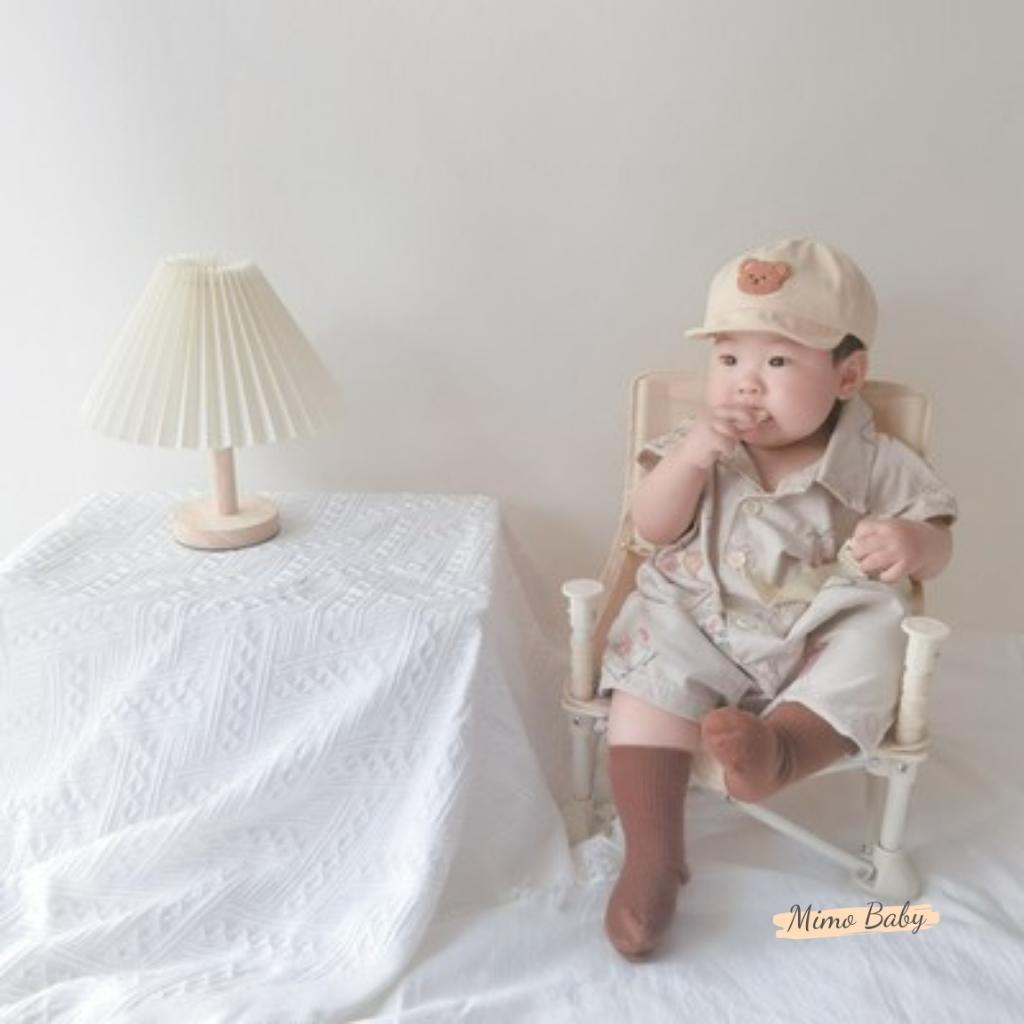 Mũ lưỡi trai mềm đính gấu bông xù dễ thương cho bé MH116 Mimo Baby