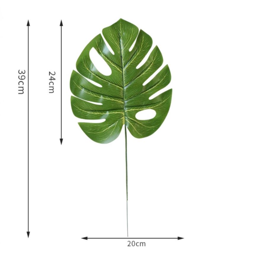 Cành lá rùa - Trầu bà lá xẻ nam mỹ monstera, cành lá sung, lá dong, lá mỹ nhân - lá điểm trang trí tường cây giả