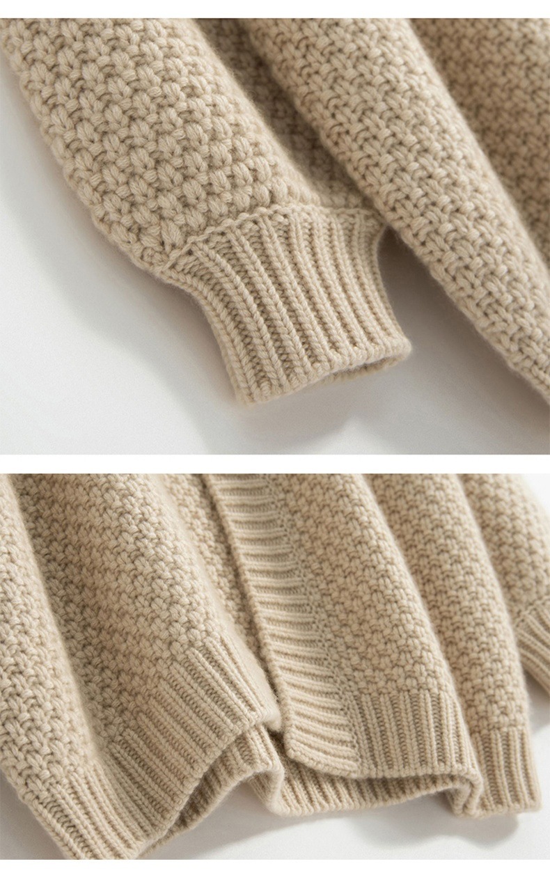 Hình ảnh Áo khoác cardigan len nữ form rộng, len rệt tổ ong dày dặn ấm áp ArcticHunter, thời trang thương hiệu chính hãng - Be