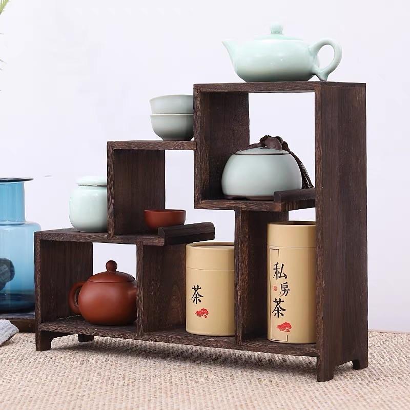 Kệ gỗ đứng để bộ trà, đồ trang trí hoặc decor không gian