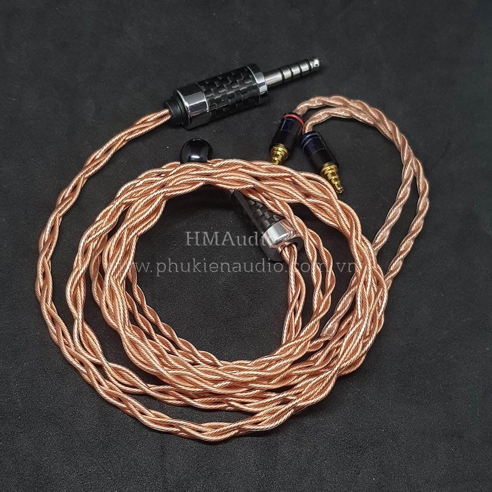 Dây tai nghe đồng OFC đường kính dây đơn 1.2mm tết 4 - Connector IE40 Pro