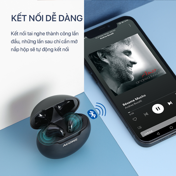 [HÀNG CHÍNH HÃNG] Tai Nghe Không Dây ACOME Airdots T2 Bluetooth 5.0 TWS Play time 18h