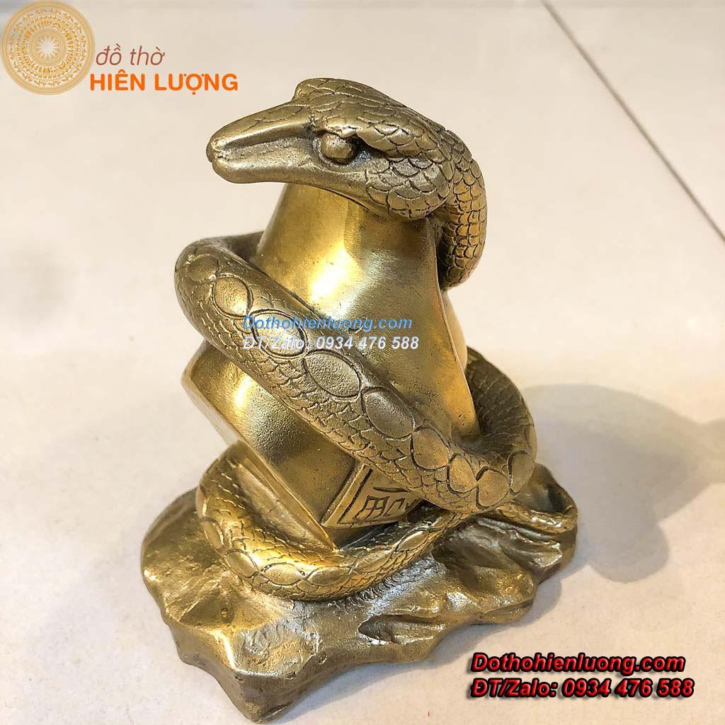 Rắn Cuốn Thỏi Tiền Tài Lộc - Tượng 12 Con Giáp