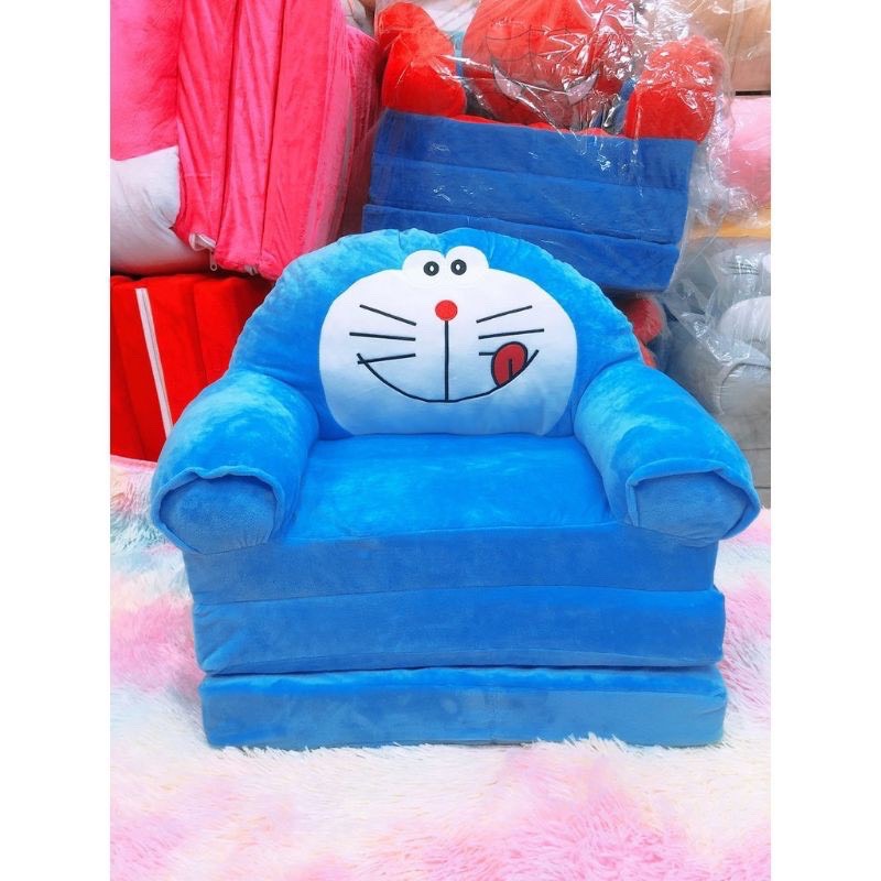 SOFA GIƯỜNG - GHẾ LƯỜI BÔNG HÌNH THÚ CHO BÉ (3 TẦNG) MẪU DORAEMON