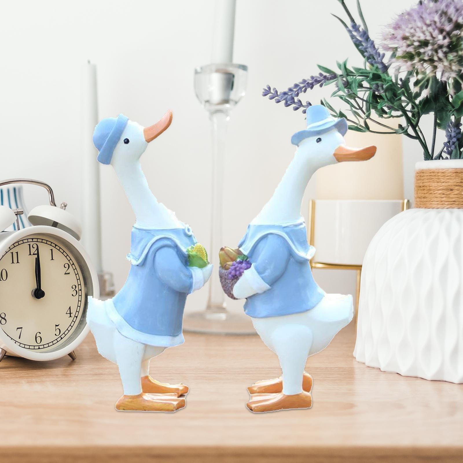 Garden Statues Art Crafts Resin Duck Figurines for Shelf Garden Cabinet