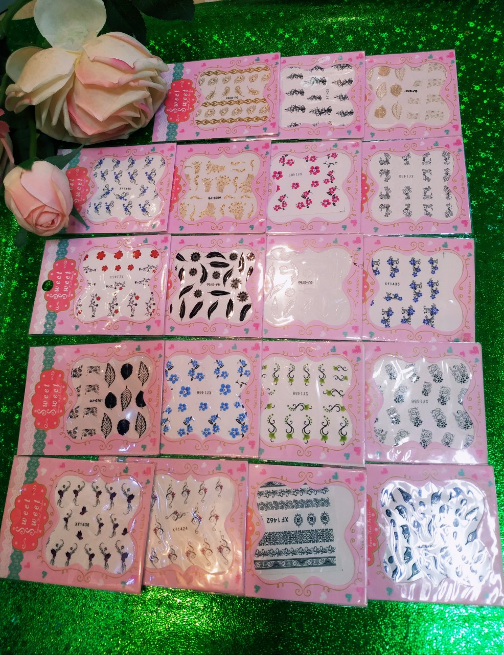 COMBO 2 bộ sticker dán móng tay kiểu họa tiết