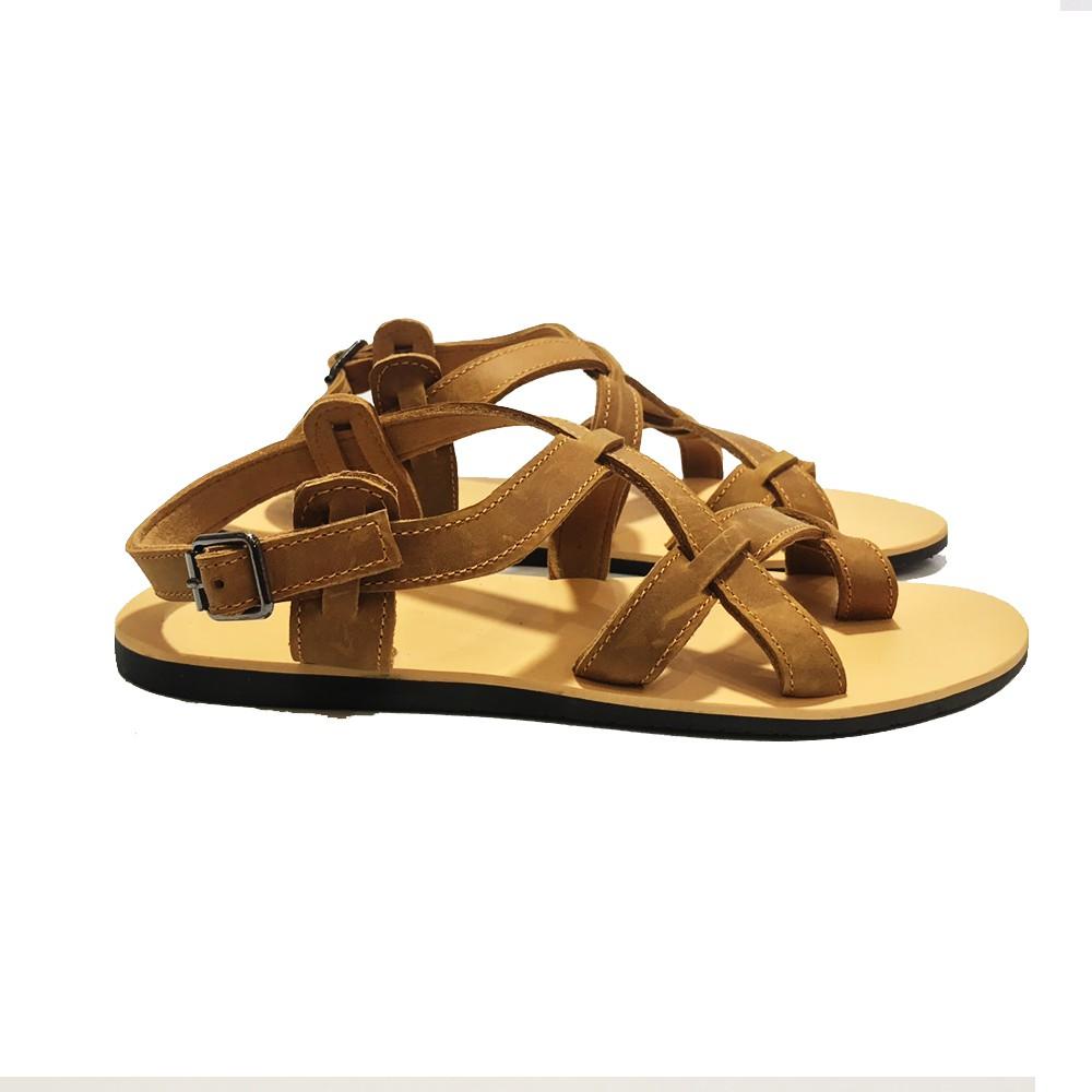 Dép Sandal Unisex Cc Da Bò - Sandal Xỏ Ngón Nam Nữ Trẻ Trung Đế Caosu Chống Nước Atshoes XDSGNAU22