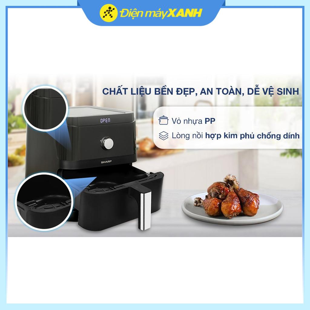 Nồi chiên không dầu Sharp KF-AF60EV-BK 6 lít - Hàng Chính Hãng