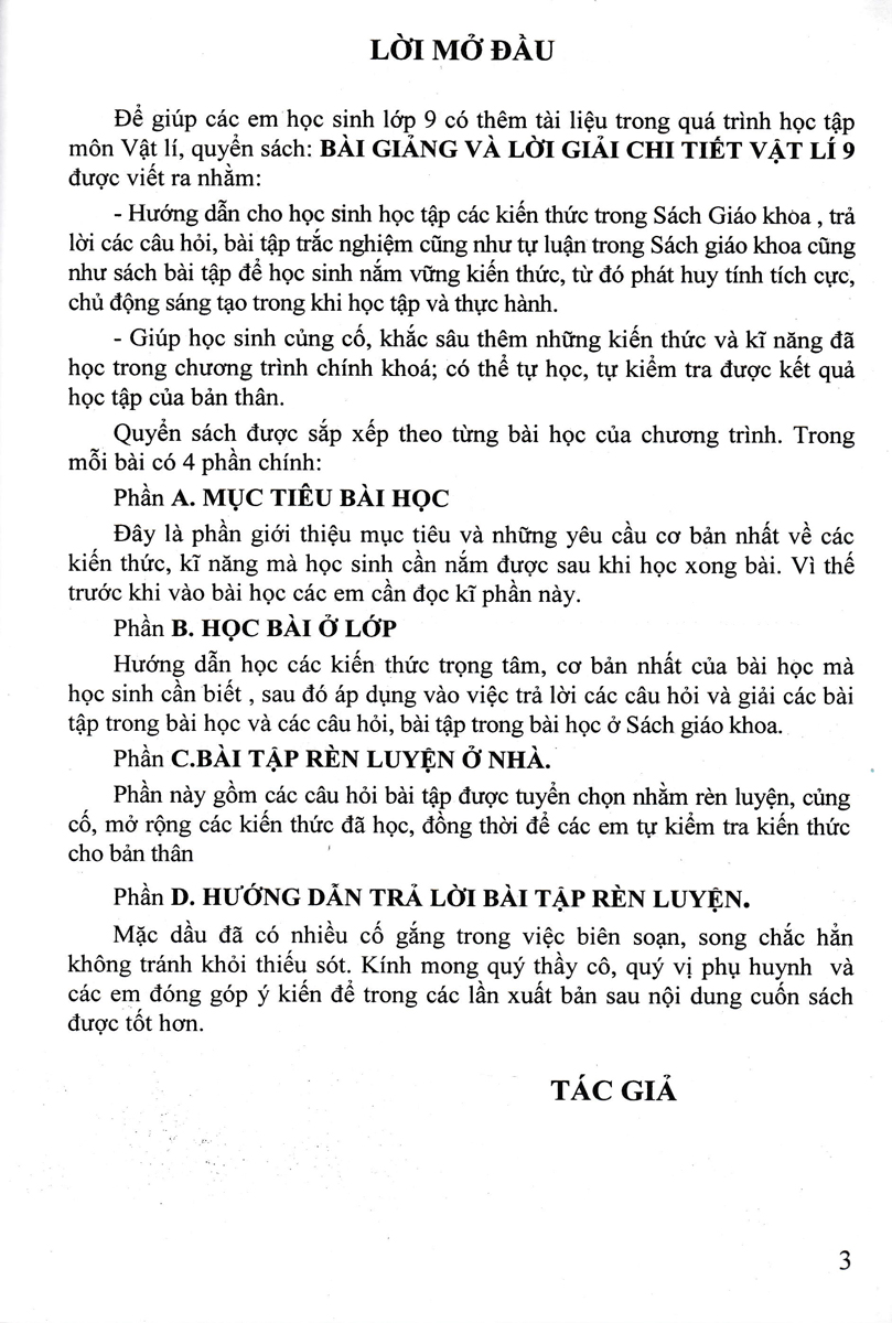 Sách tham khảo- Bài Giảng Và Lời Giải Chi Tiết Vật Lí 9_HA