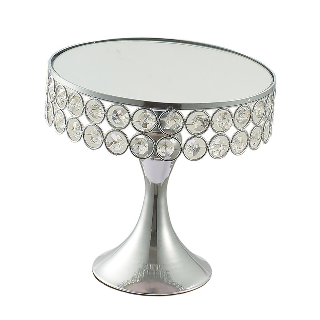 Nordic Style Metal Wedding Cake Stand Mosaic Crystal Cake Tray 20cm Dia