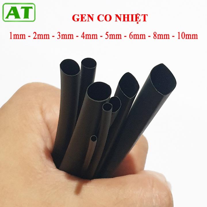 Gen Co Nhiệt Dài 1M Màu Đen Phi 1mm 2mm 3mm 4mm 5mm 6mm 8mm 10mm