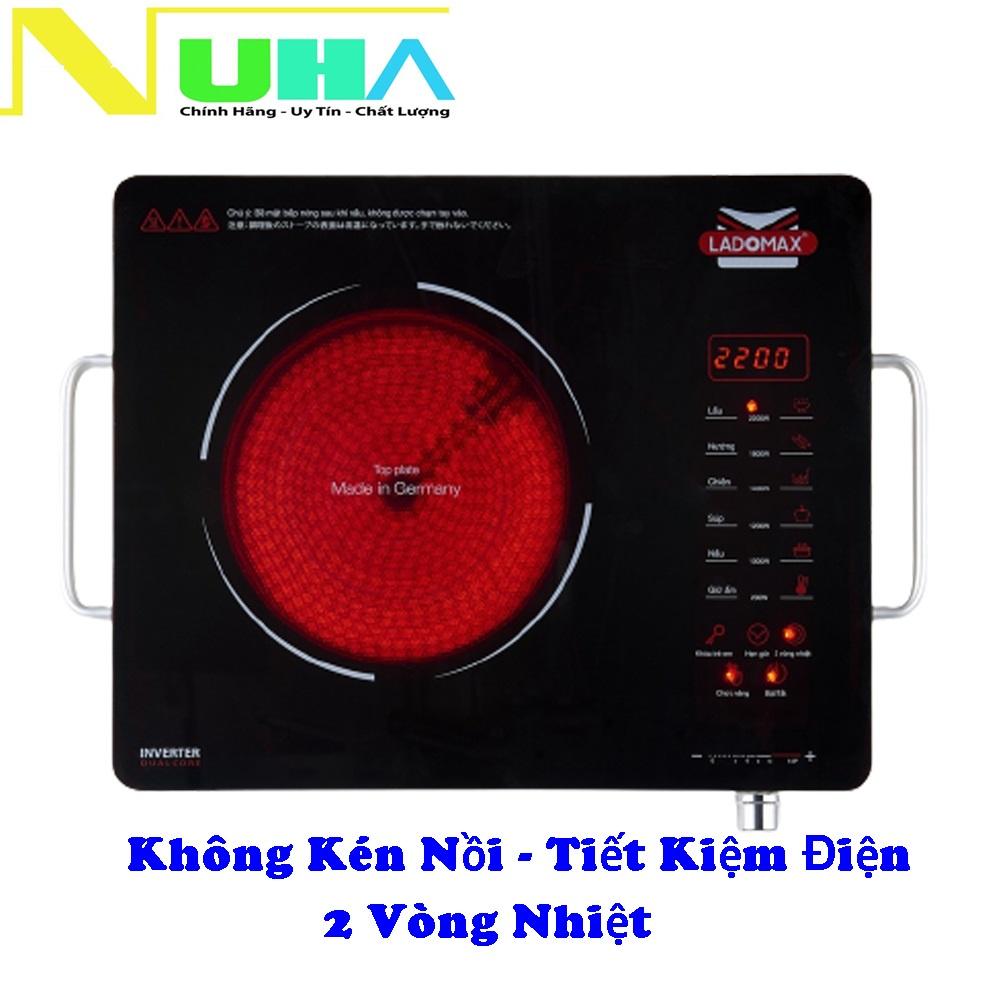 Bếp điện không kén nồi 2 vòng nhiệt 2200W Ladomax-669 tiết kiệm điện-Hàng chính hãng