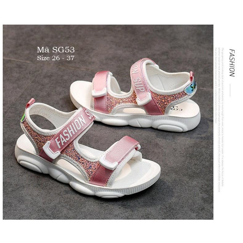 Dép sandal bé gái cao cấp 3 - 12 tuổi quai hậu chống trơn chống vấp cho bé học sinh tiểu trung học SG53