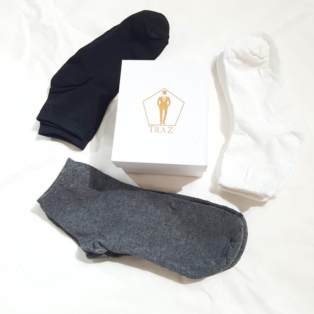 Vớ Tất Trơn Cổ Cao TRAZ Nam Nữ Trắng Đen Xám Unisex Style Hàn Quốc