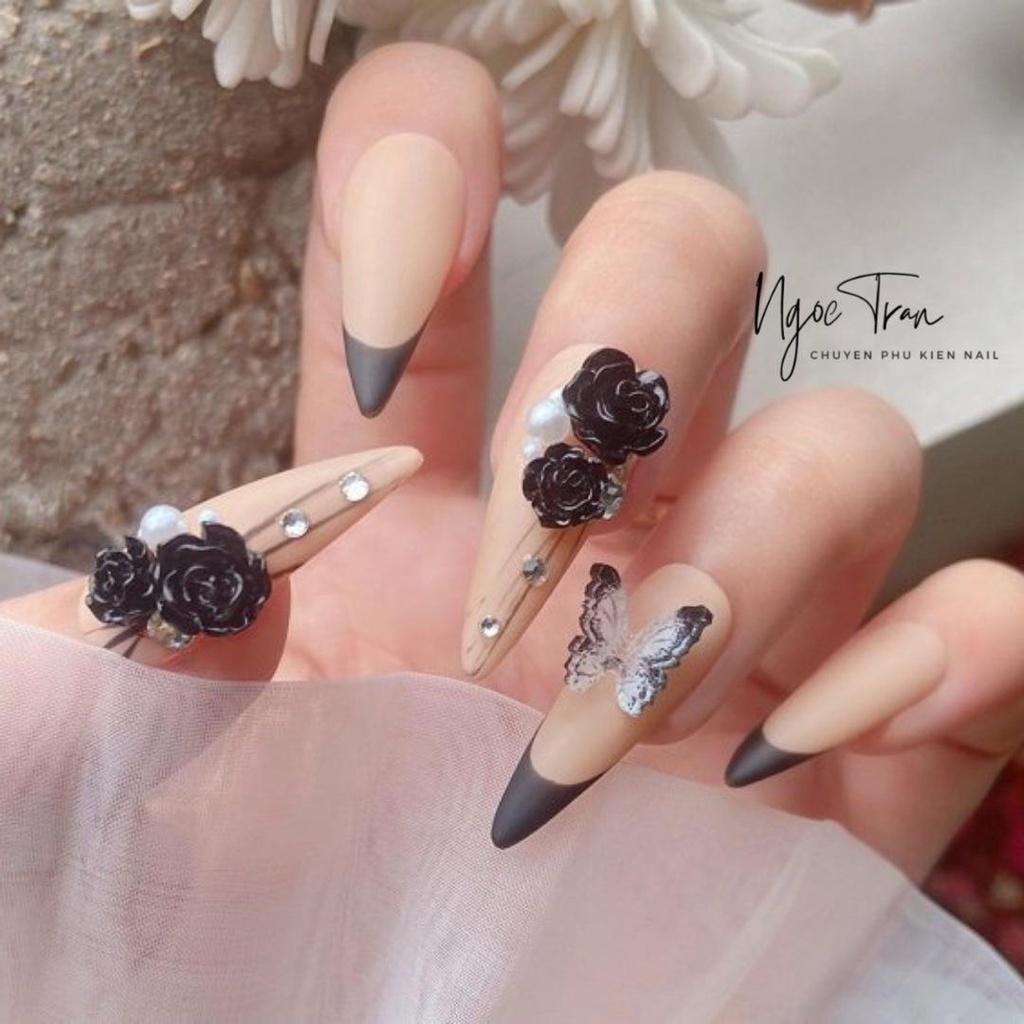 Hủ Phụ Kiện Charm Hoa Bướm &amp; Xích Camellia | Trang Trí Móng