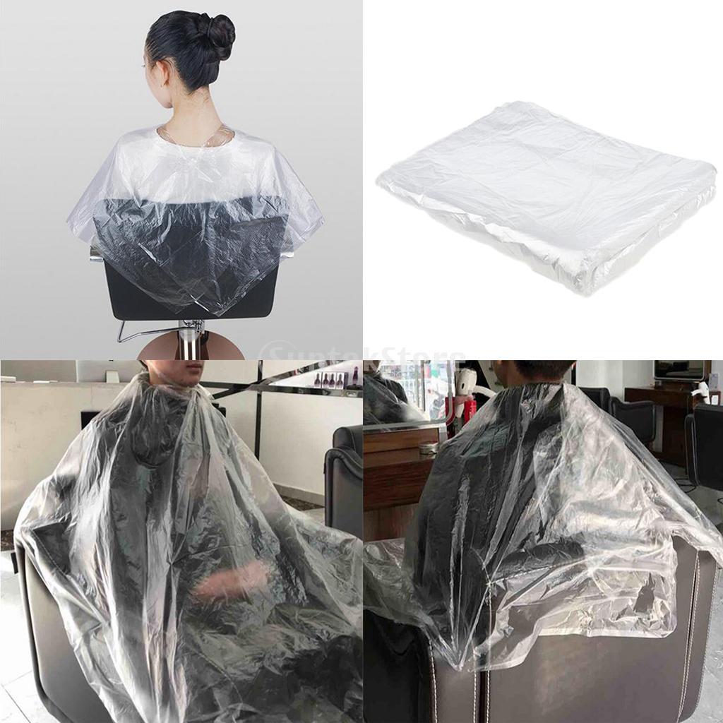 100x Disposable Hair Cutting Cape Gown Hairdresser Barber Shop Cape W/Hair Comb