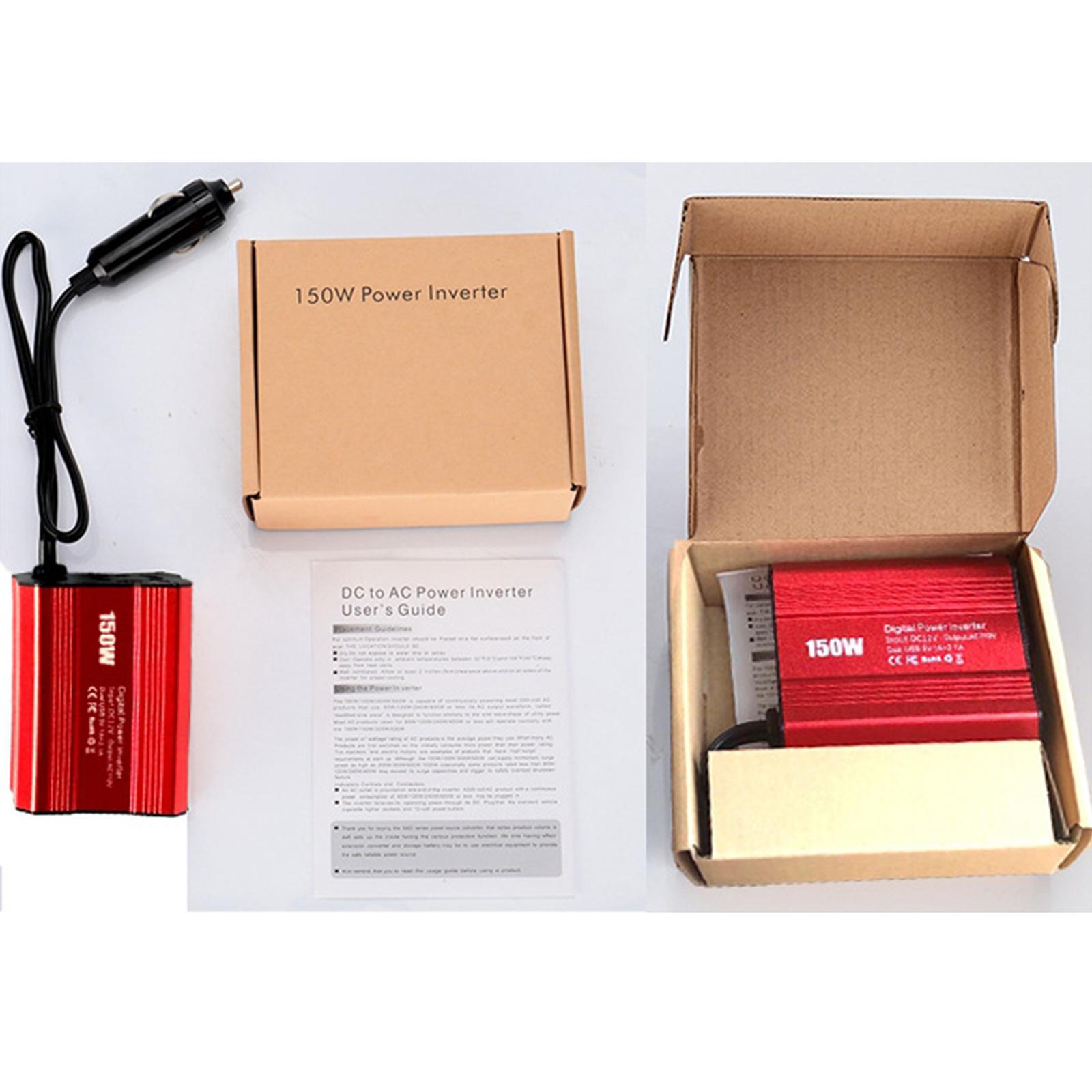 12V To 110V Converter Power Inverter Dual USB Output for TV Laptop