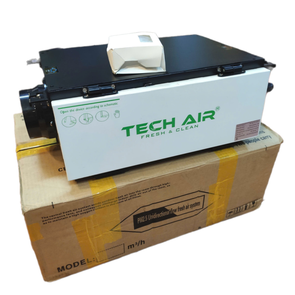 Máy cấp khí tươi, lọc không khí Tech Air lưu lượng 250m3/h 4 cấp lọc PM2.5, Hepa công nghệ Nhật Bản - Hàng chính hãng