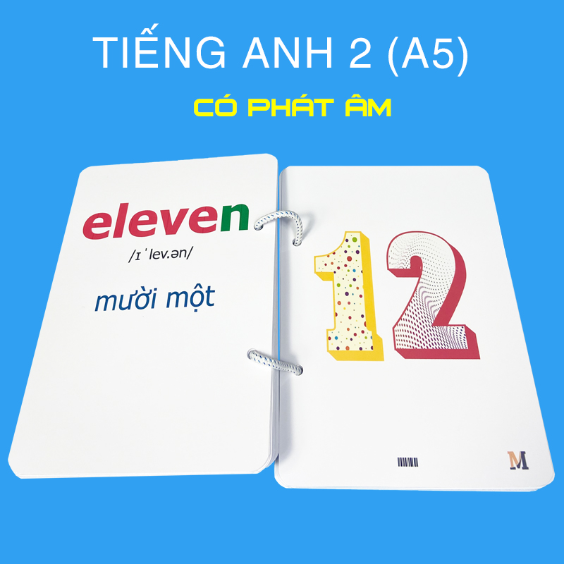 4 Bộ flashcard Tiếng Anh Lớp 1 2 3 khổ lớn A5, có phát âm và hình ảnh sinh động