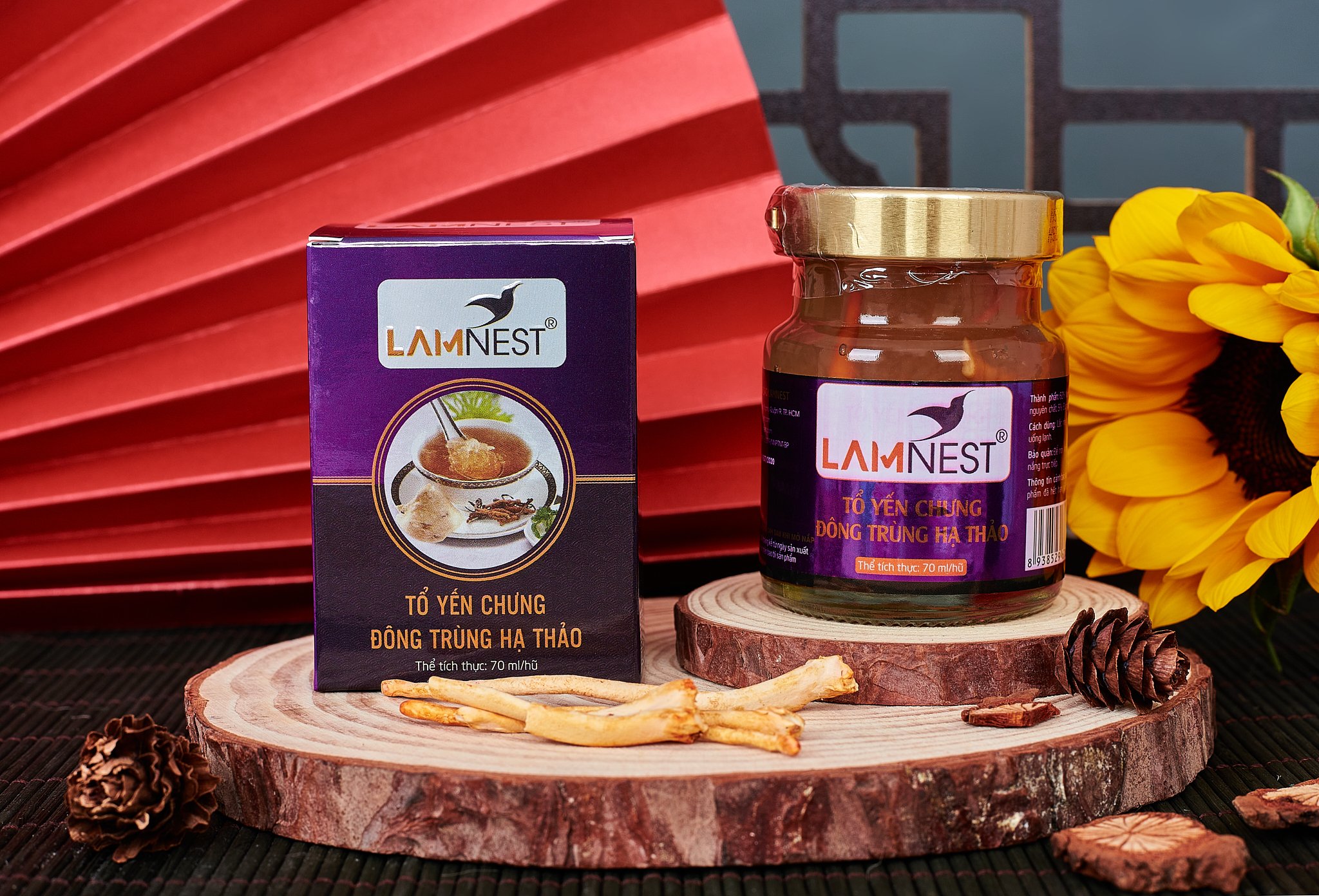 Combo 3 hủ yến chưng ĐÔNG TRÙNG HẠ THẢO 28% yến bổ dưỡng - Lamnest