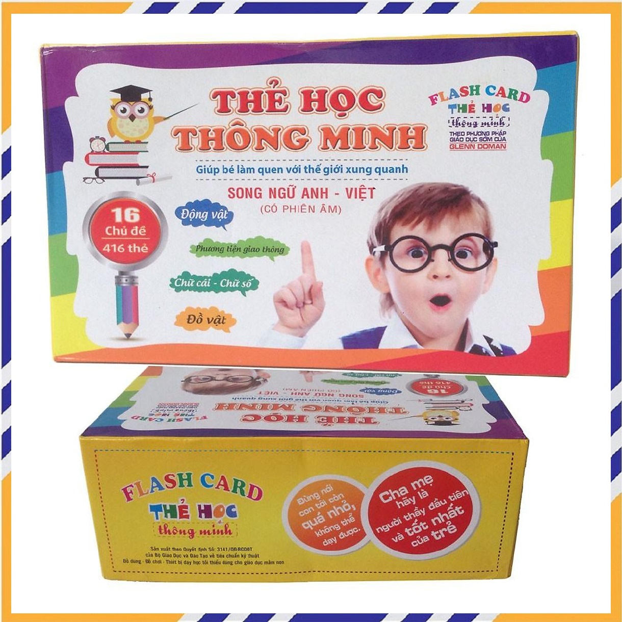 Bộ Thẻ Học Thông Minh Cho Bé, Flashcard Song Ngữ Anh Việt 16 Chủ Đề 416 Thẻ, Đồ Chơi Giáo Dục Sớm