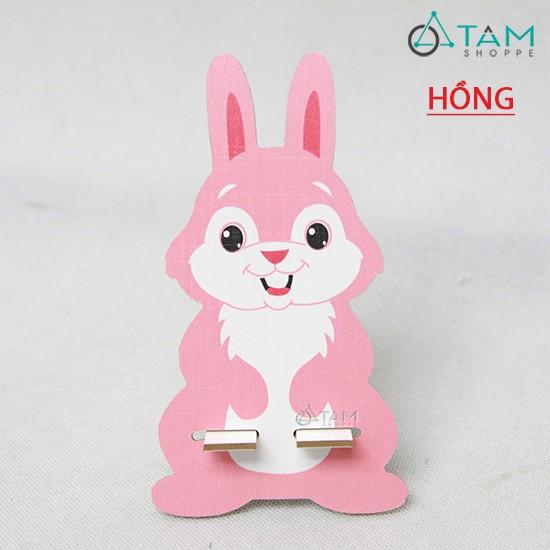 Combo 3 Giá đỡ điện thoại để bàn bằng gỗ con thỏ hoạt hình số 11