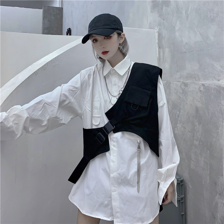 Áo vest ghi lê ba lỗ Khaki Ulzzang Quảng Châu AGJ5