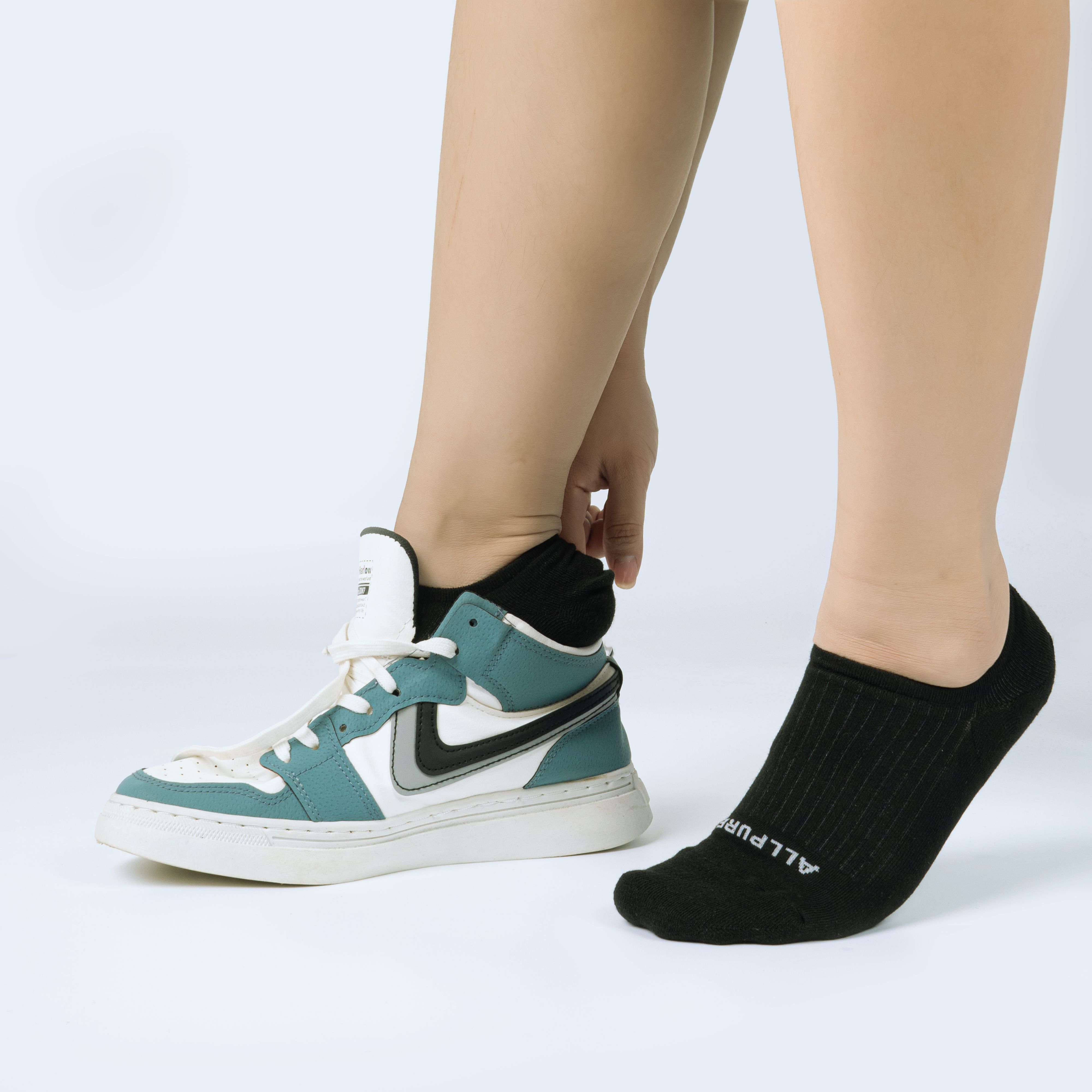 Combo 10 đôi tất vớ lười thể thao ALLPUR chống tuột gót dệt sọc lưới thoáng khí khử mùi