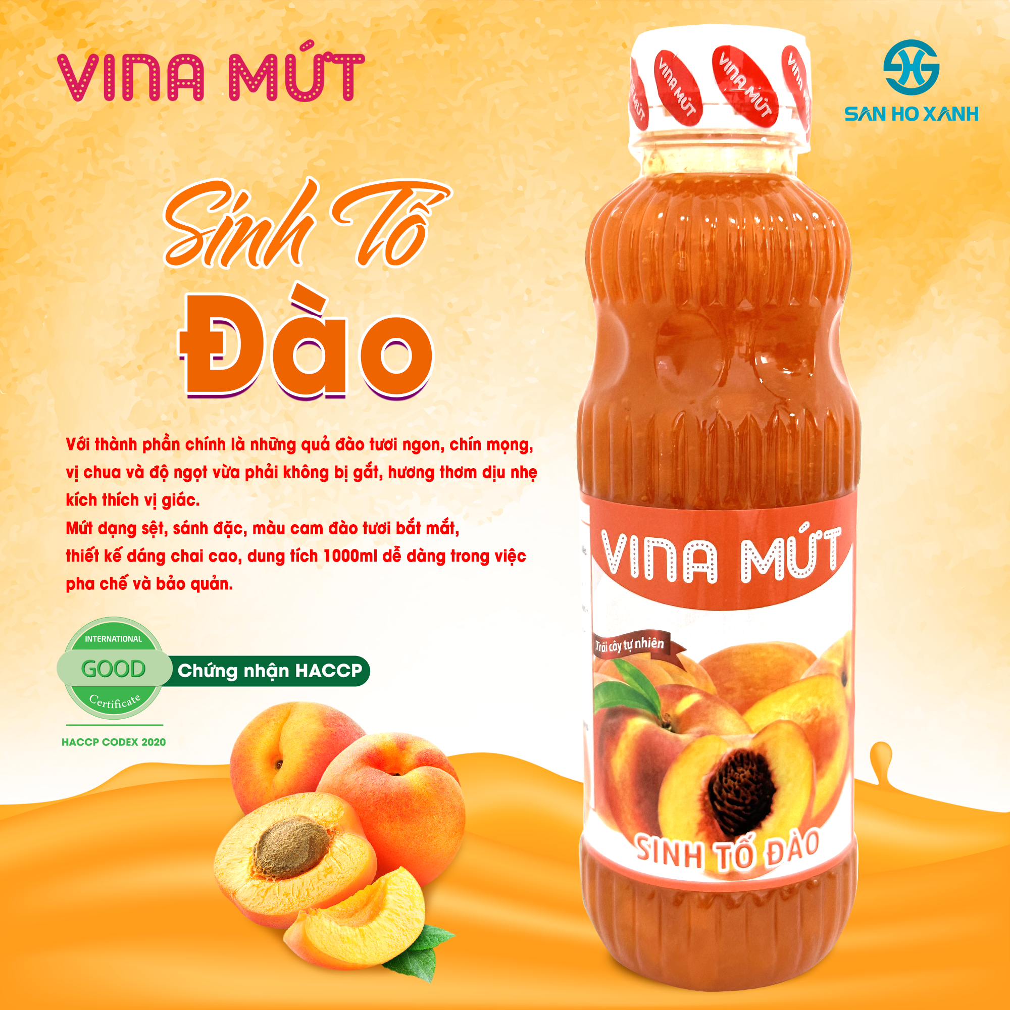 Sinh Tố VINA MỨT 1000ml - 10 Vị Trái Cây Tươi Tự Nhiên