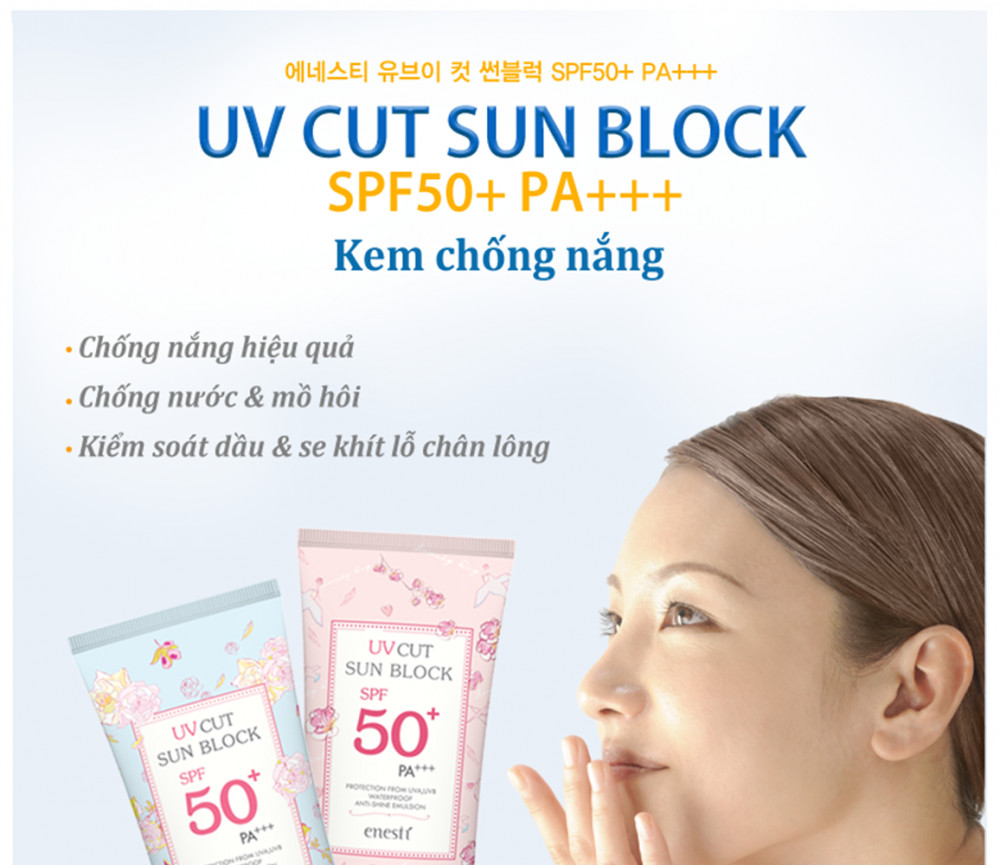 Kem chống nắng không nhờn dính Enesti Hàn Quốc 50ml + Tặng móc khoá