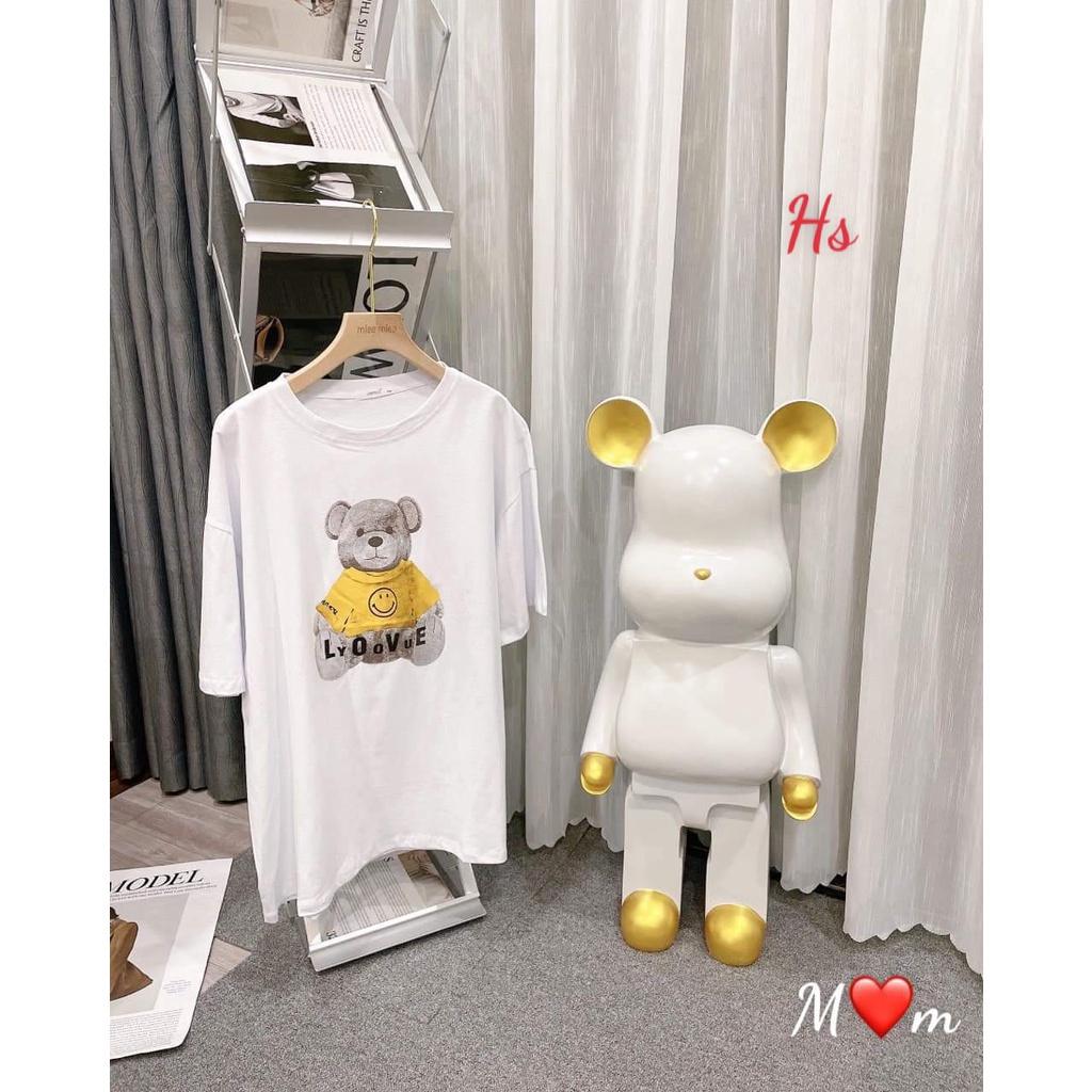 Áo Phông Unisex Gấu Mặt Cười Cộc Tay In Hình