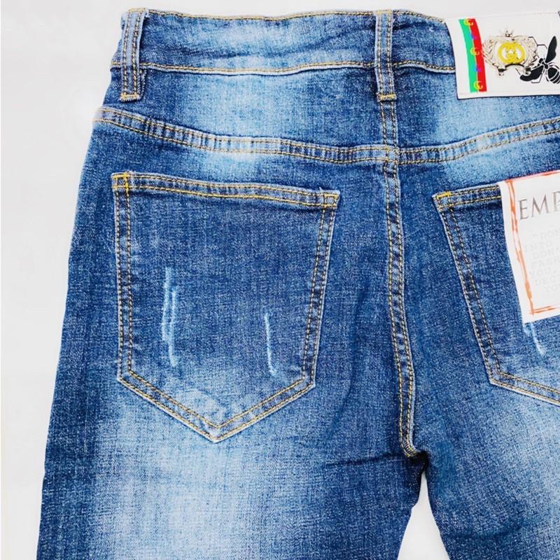 Quần Short Jean Nam Sọt Rin Nam Ống Gấp Cá Tính Co Giãn Chất Lượng