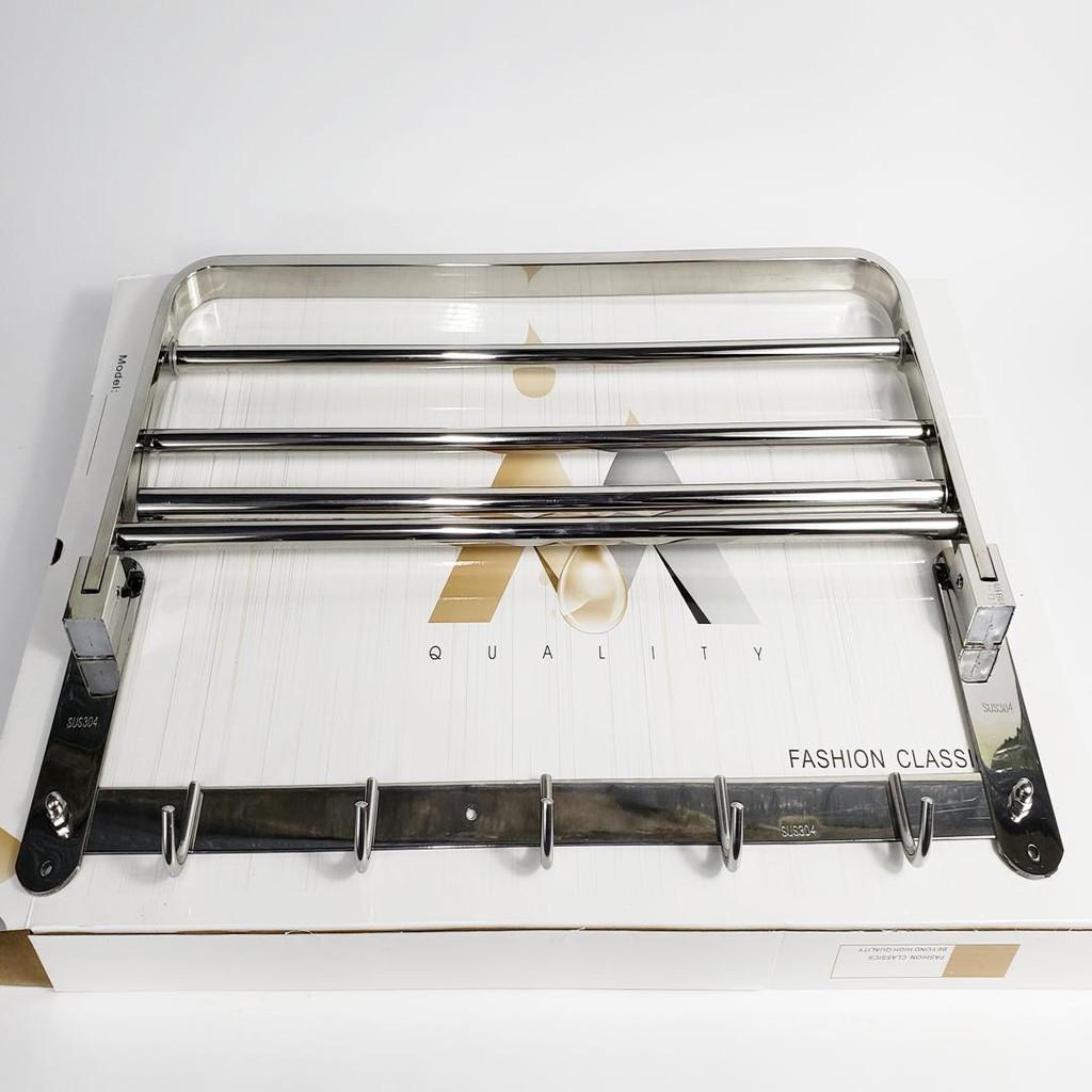Kệ Vắt Khăn Inox Nhà Tắm Kệ Vắt 2 Tầng Dính Tường