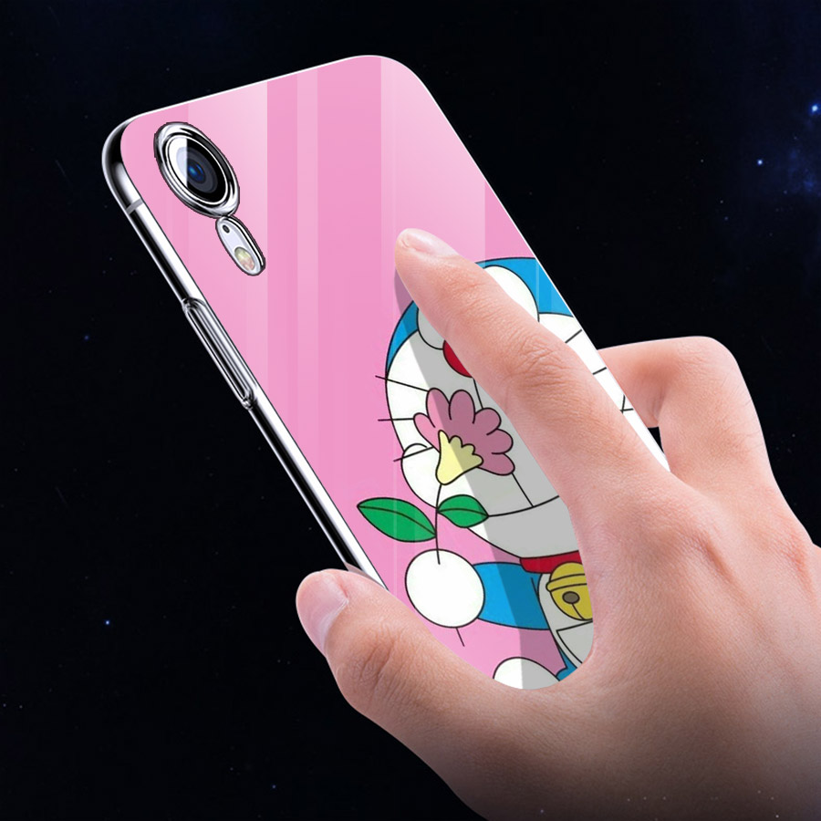 Ốp điện thoại kính cường lực cho máy iPhone XR - doremon nghịc ngợm MS DRMNN001