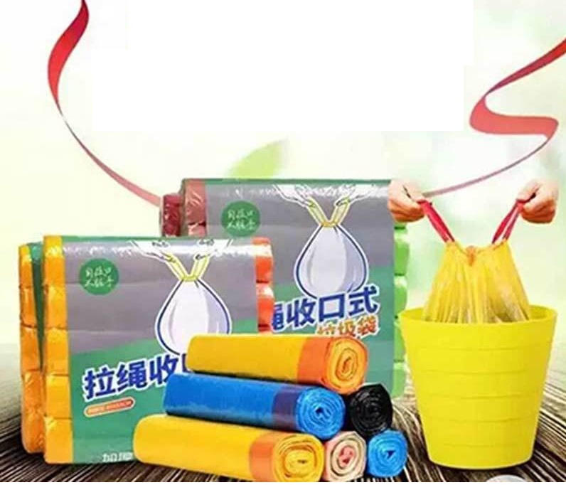 Combo 5 cuộn túi đựng rác có dây rút tự động - Hàng nhập khẩu