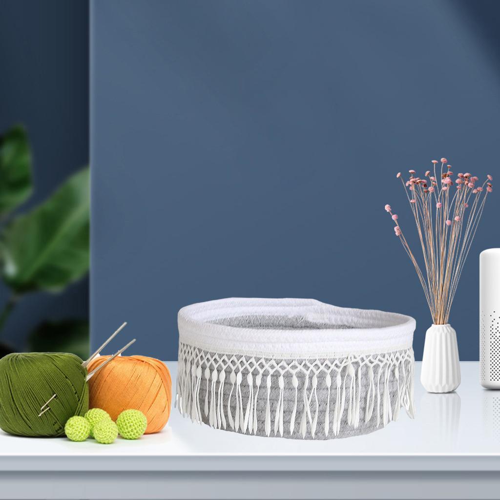 Multifunctional Cotton Woven Basket Washable for Sundries Home Bath