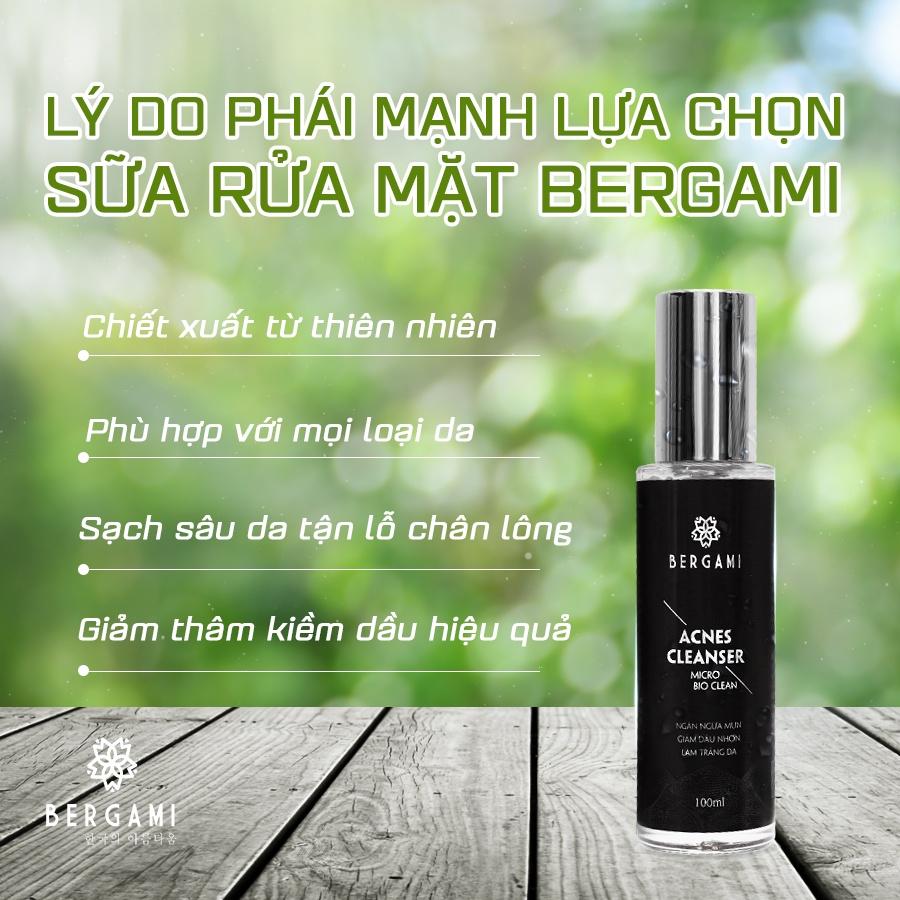 Sữa rửa mặt nam Bergami bùn khoáng 100ml - Sáng da sạch mụn