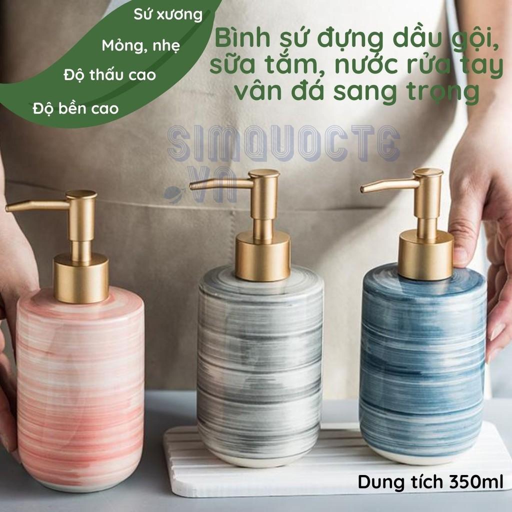 Bình sứ đựng nước rửa tay, sữa tắm, dầu gội cao cấp