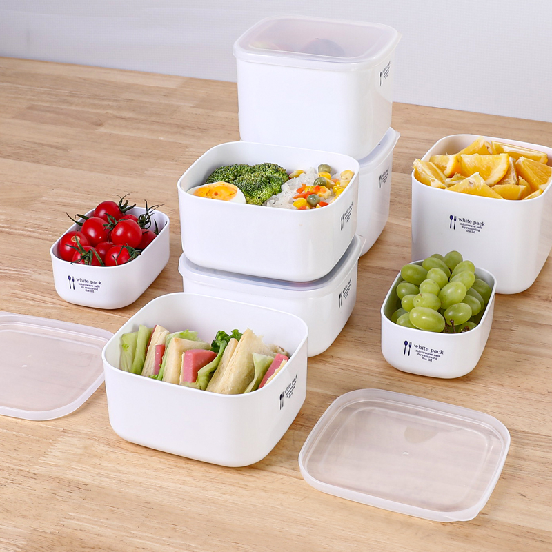 Set 02 hộp đựng thực phẩm White Pack 1000ml và 900ml, có nắp mềm giúp bảo quản thực phẩm sạch sẽ -nội địa Nhật Bản