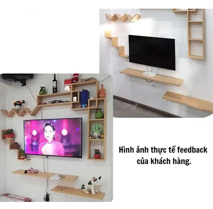 Kệ Tivi Treo Tường Phòng Khách Hiện Đại Tundo CTBST68 KT 117x15x116 cm