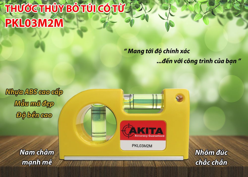 Thước thủy bỏ túi 3&quot; Akita