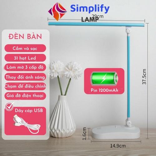 Đèn học cảm ứng mini Led chống cận cho bé, đèn bàn học sinh, làm việc S03