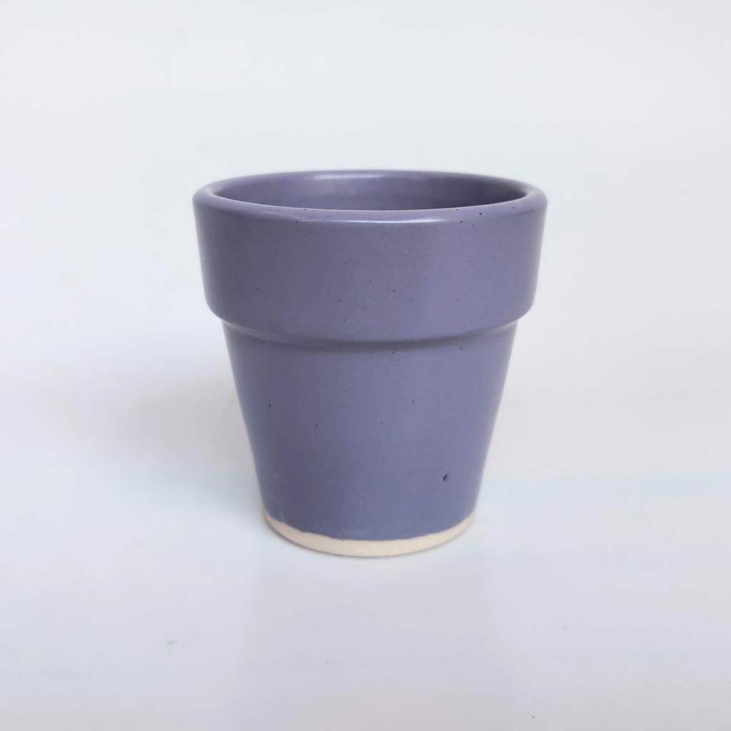 Chậu sứ hình xô đai, miệng vành loại nhỏ size S2. Chậu sứ vành miệng cao 7cm mini trồng cây Để Bàn, Cây Nội Thất, Sen Đá