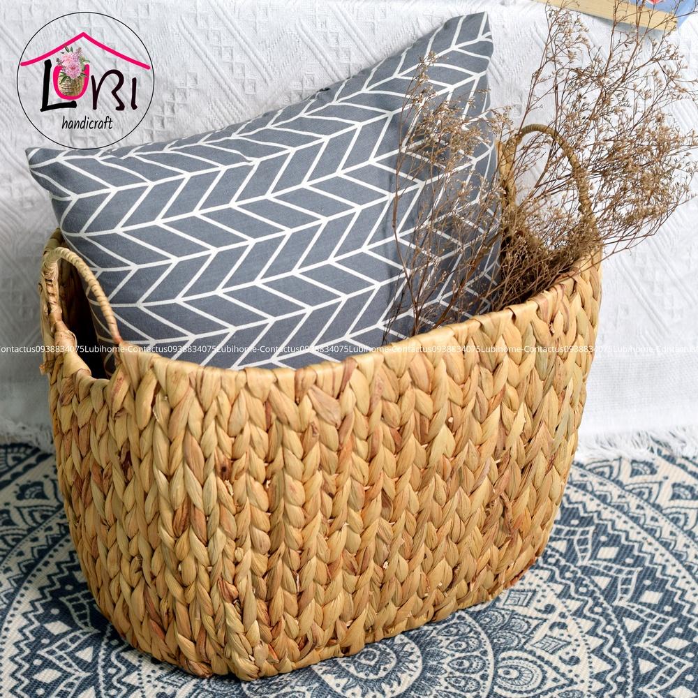 Lubihandicraft - Sọt đựng đồ đan lục bình hình oval bộ 4 - xinh xắn, mộc mạc