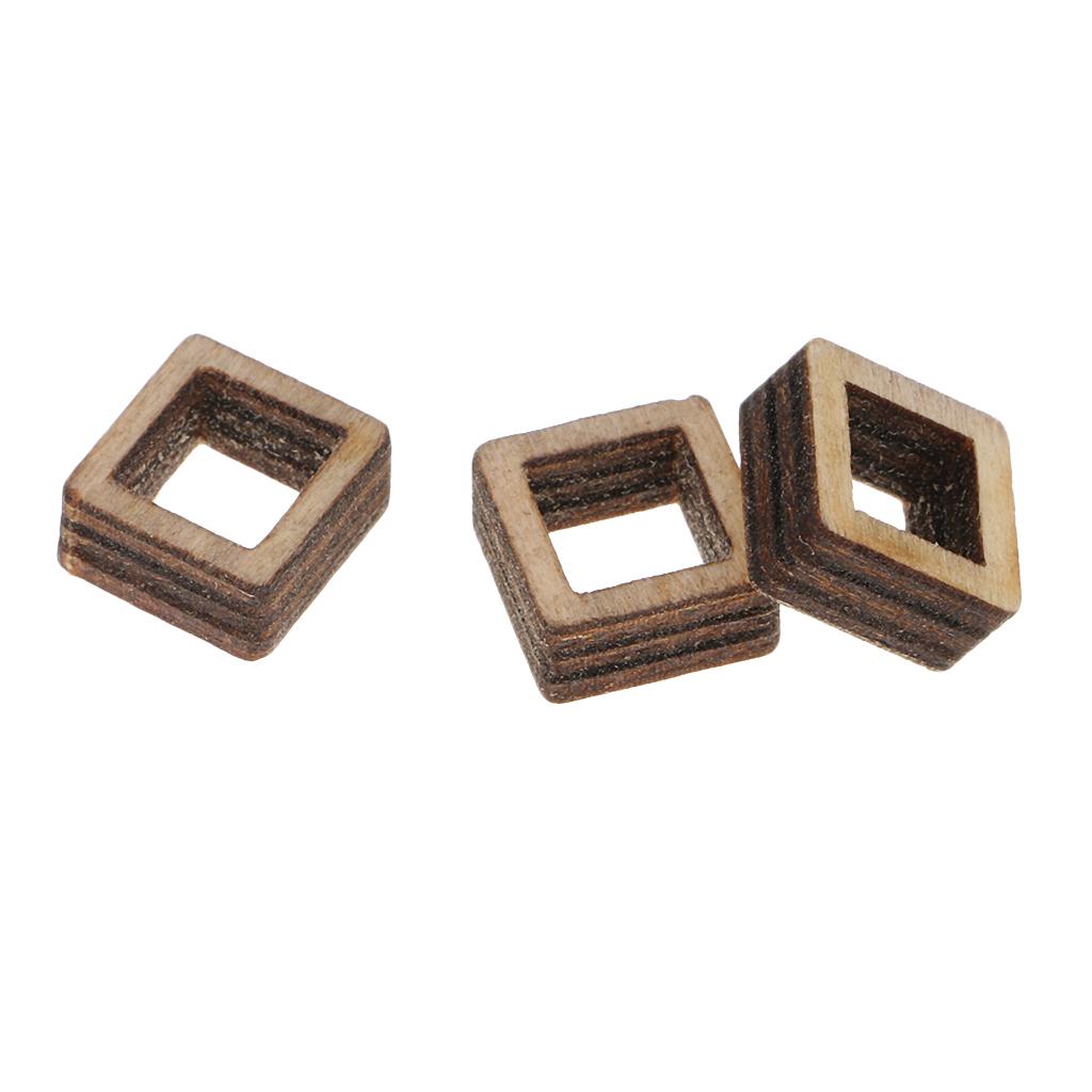 Unfinished Wood Hollow Square Wooden Pieces for Woodcraft Model Making Craft DIY Christmas Wooden Ornament